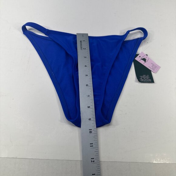 Wild Fable Women's Size Small 4-6 Swim Bottom Bikini Hi Leg Blue New With Tags - Picture 8 of 9